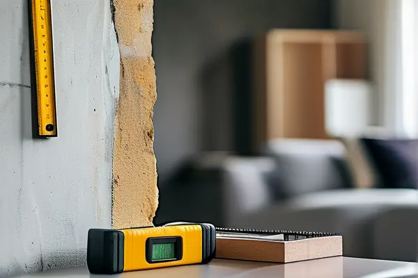 專業(yè)人士使用工具進行房屋驗收工作