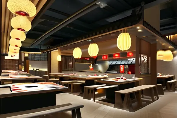 現(xiàn)代化火鍋店內部裝修實景圖