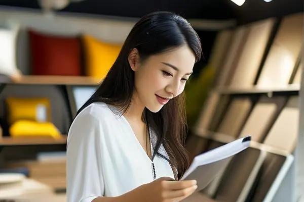 客戶與裝修公司設(shè)計(jì)師討論裝修方案