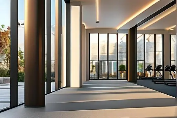 合規(guī)健身館裝修實景：器械區(qū)與消防通道布局示范