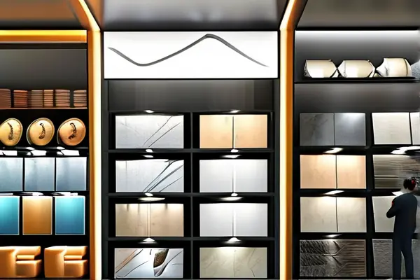 揚州建材市場實景拍攝，展示各類裝修建材