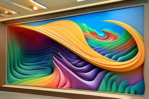 藝術(shù)家正在繪制3d立體壁畫