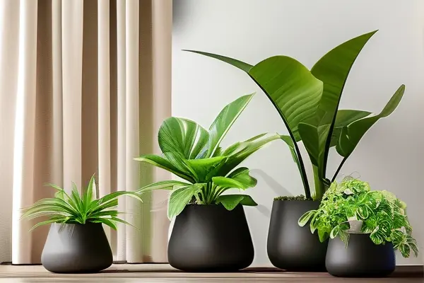 多種喜陰室內(nèi)植物花卉在客廳中的布置效果圖