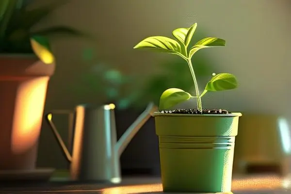 健康生長的植物花卉盆栽特寫
