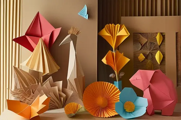 彩色紙質(zhì)手工藝品展示