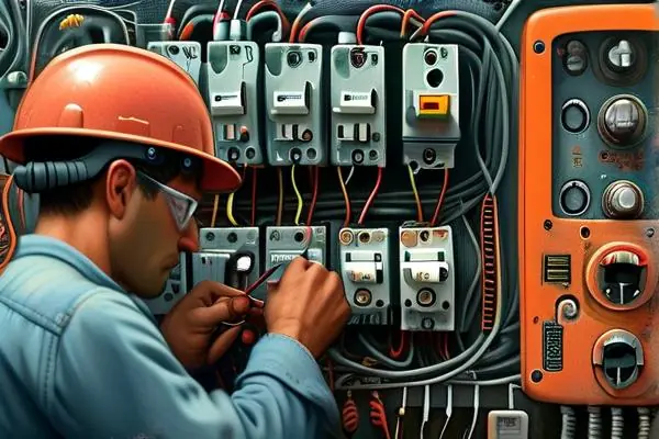 電工在接線家用電器開關