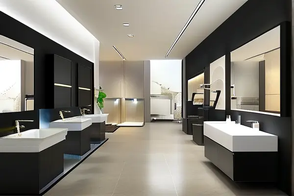 潔具衛(wèi)浴加盟店展示廳與簽約場景