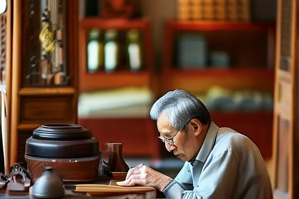 專業(yè)師傅進(jìn)行紅木家具保養(yǎng)維修工作