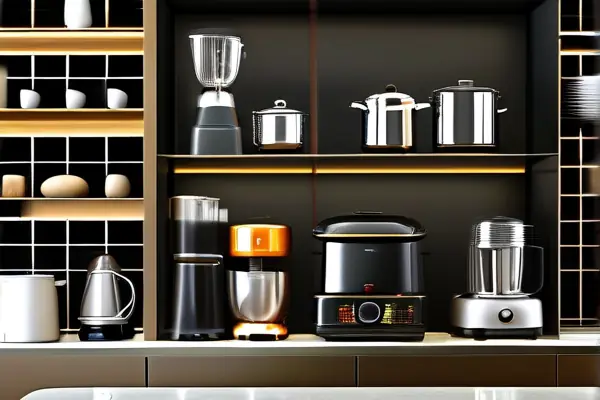 現代廚房中的日用電器和家用電器展示