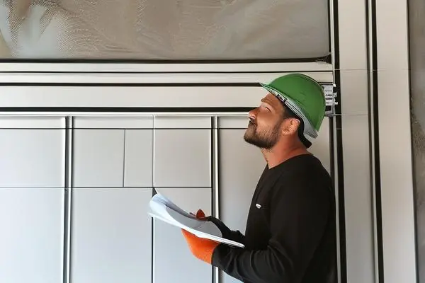 業主檢查房屋裝修質量并填寫驗收單
