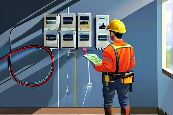 專業家裝師傅在檢查新房水電設施