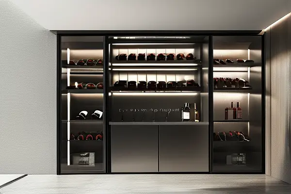 現代家用不銹鋼酒柜展示