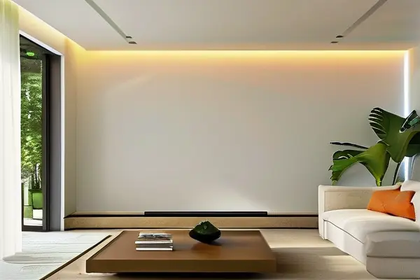 現(xiàn)代簡約風(fēng)格石膏線條電視背景墻實景效果圖
