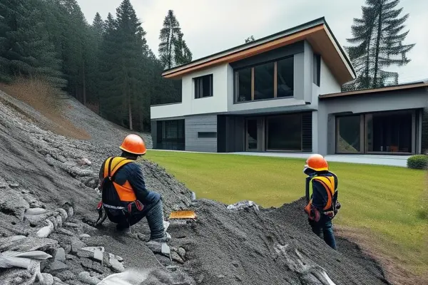 別墅裝修拆除施工現場，專業團隊佩戴安全裝備使用工具進行拆除作業
