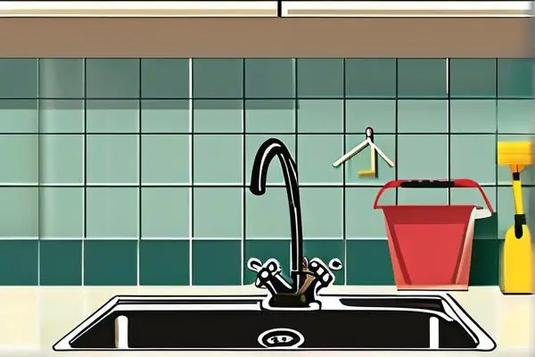 家庭主婦使用疏通器清理廚房水槽