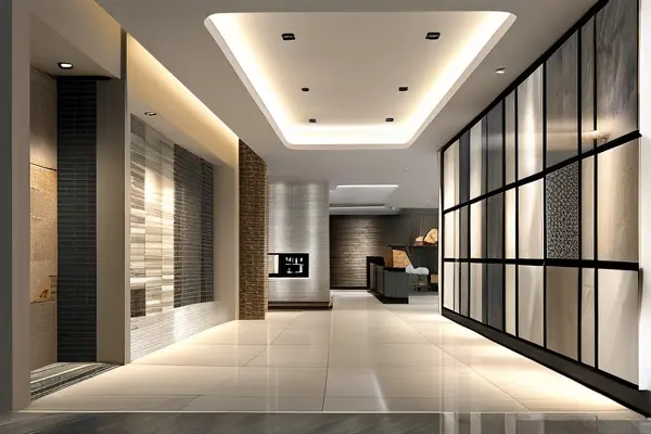 現(xiàn)代化裝修建材展廳內(nèi)景展示