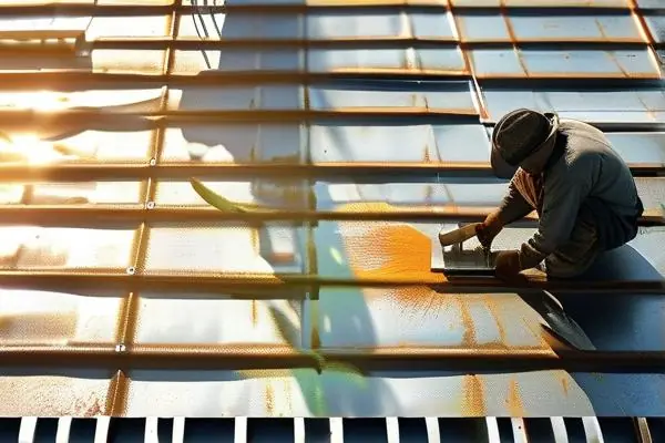 彩鋼瓦翻新油漆工藝施工現場