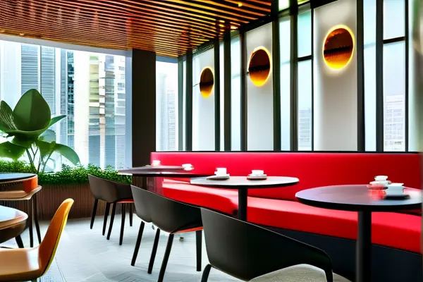 合規的現代港式茶餐廳內部裝修效果圖