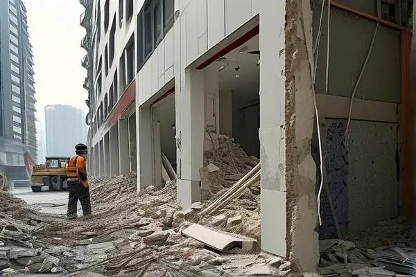 店面裝修拆除施工現(xiàn)場