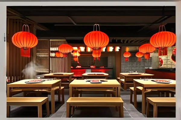 現(xiàn)代中式風(fēng)格火鍋店裝修效果圖