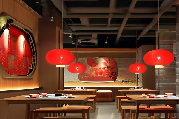 現代中式火鍋店裝修效果圖展示