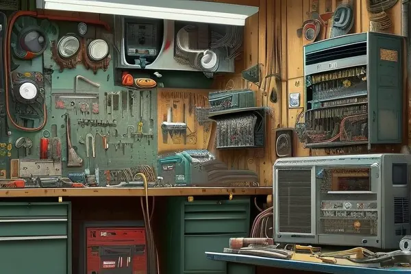 專業電器維修師傅在工作