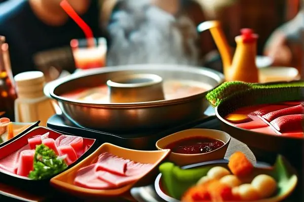 火鍋店搭配技巧展示，新鮮食材和豐富調(diào)料的完美組合