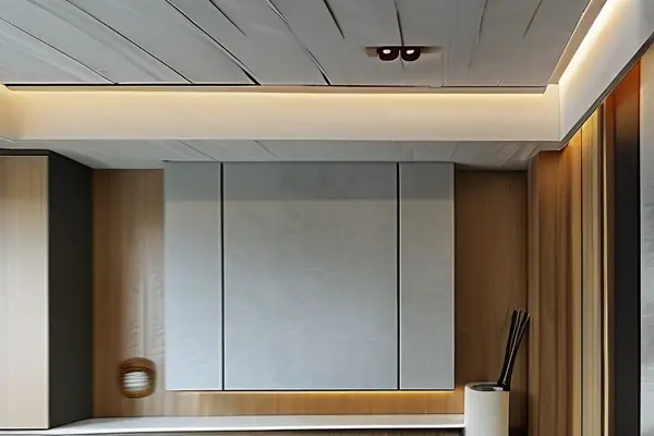 現代風格客廳石膏板吊頂實景效果圖
