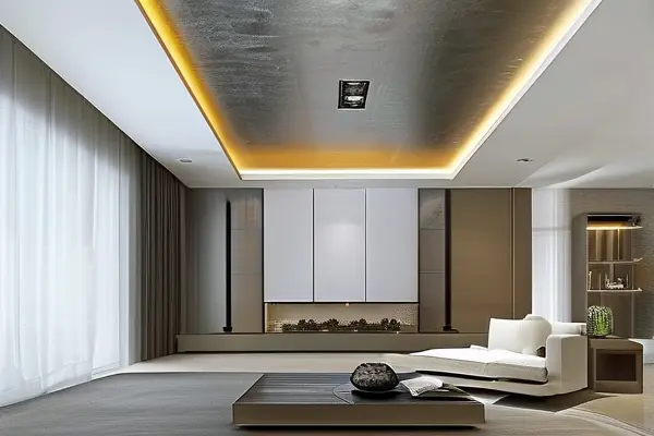 現(xiàn)代家居鋁質(zhì)天花板吊頂實(shí)景效果圖