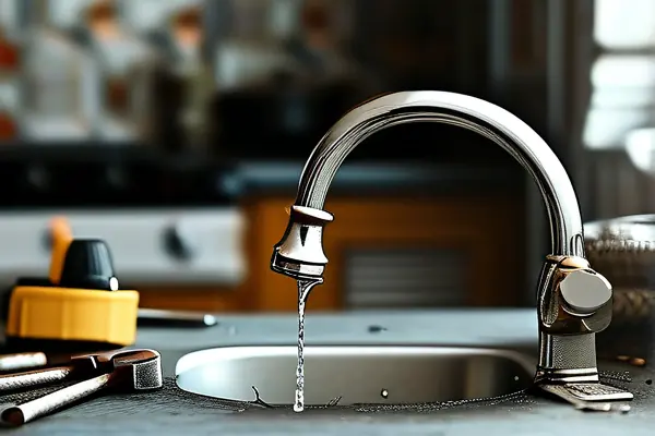 專業維修人員檢查家庭水龍頭漏水