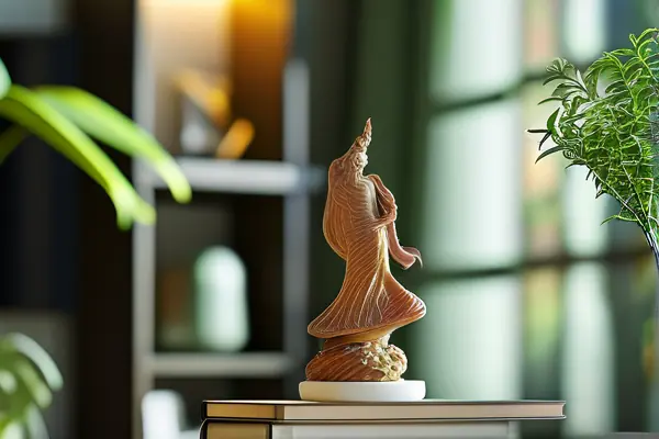 現(xiàn)代家居中擺放的精美雕像工藝品