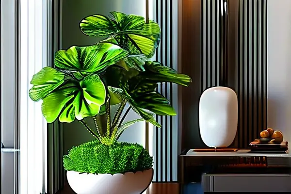 高檔仿真綠植在現(xiàn)代客廳中的裝飾效果展示