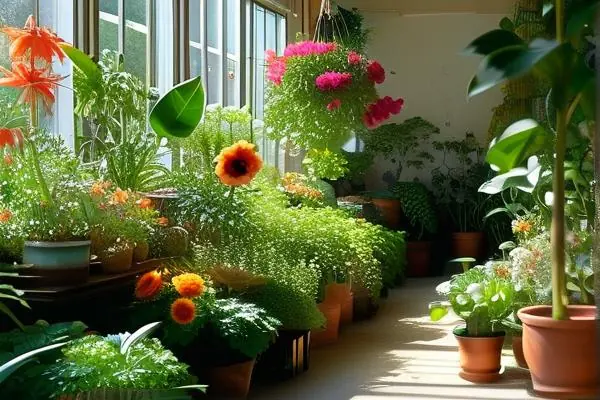 室內花園展示各種花卉和綠植