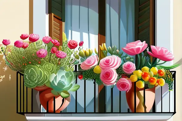 多彩陽臺花卉布置展示