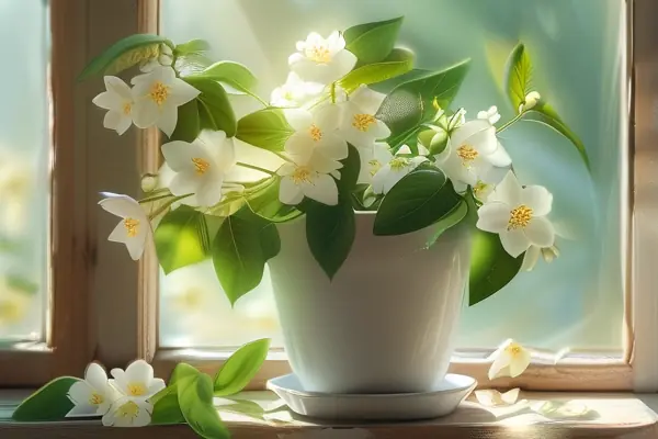 室內(nèi)擺放的茉莉花盆栽