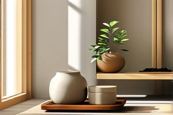五種不同顏色的室內凈化土樣品展示