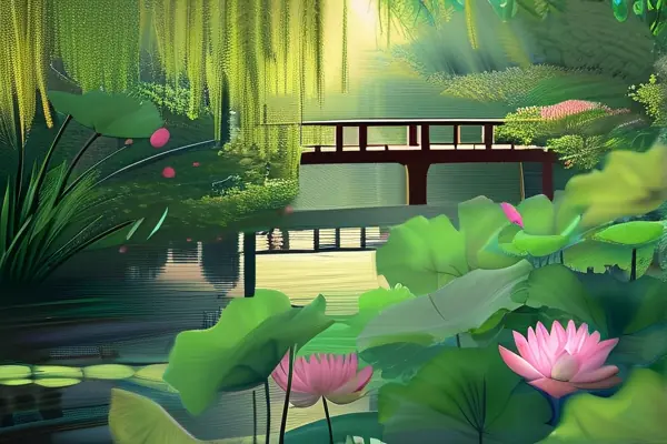 揚州私家花園水生花卉景觀實拍