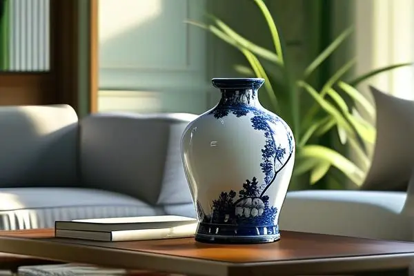 古典青花瓷瓶在現(xiàn)代客廳中的優(yōu)雅展示