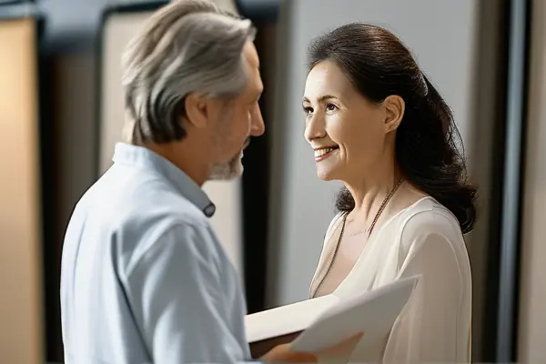 業(yè)主在裝修公司咨詢場景