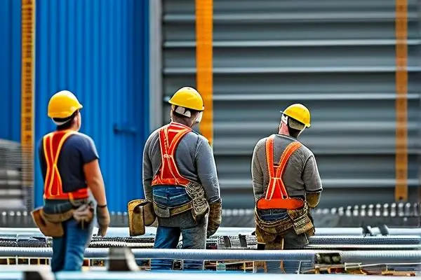 專業施工團隊正在進行廠房鋼結構拆改作業