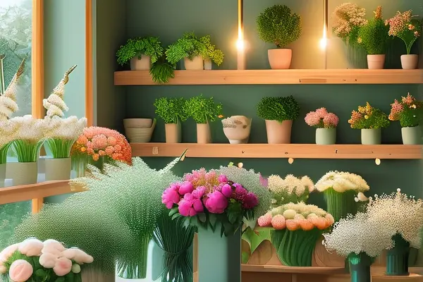 溫馨現代的花店內部裝修效果圖