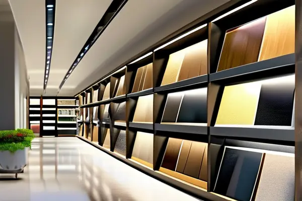 現代裝修材料展示廳,展示各類環保創新建材樣品