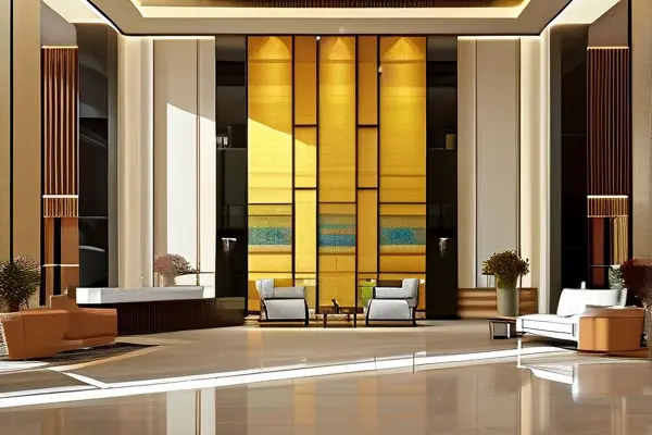 豪華酒店大堂墻紙效果展示