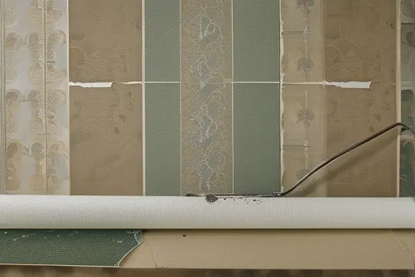 專業拆除墻紙工作現場