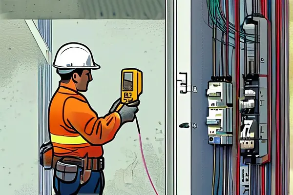 揚州家裝電工師傅正在進行電路驗收檢測
