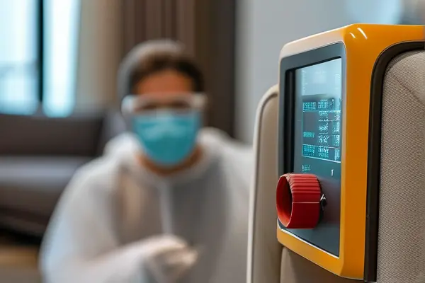 揚(yáng)州家裝技術(shù)人員進(jìn)行甲醛濃度檢測現(xiàn)場