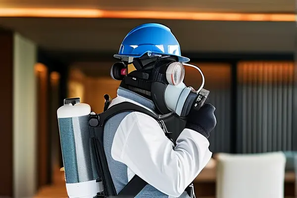 專業甲醛檢測人員在工作