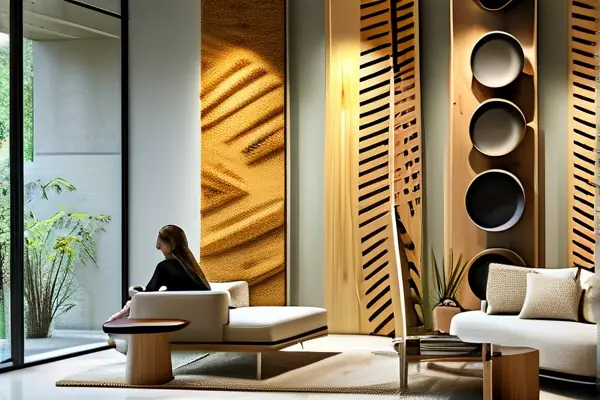 環保板材展示廳內各種環保板材樣品展示及專業咨詢場景