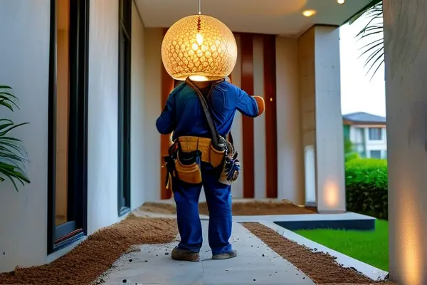 經開區專業燈具安裝現場實拍