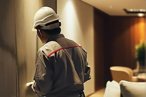 墻面驗收過程實拍